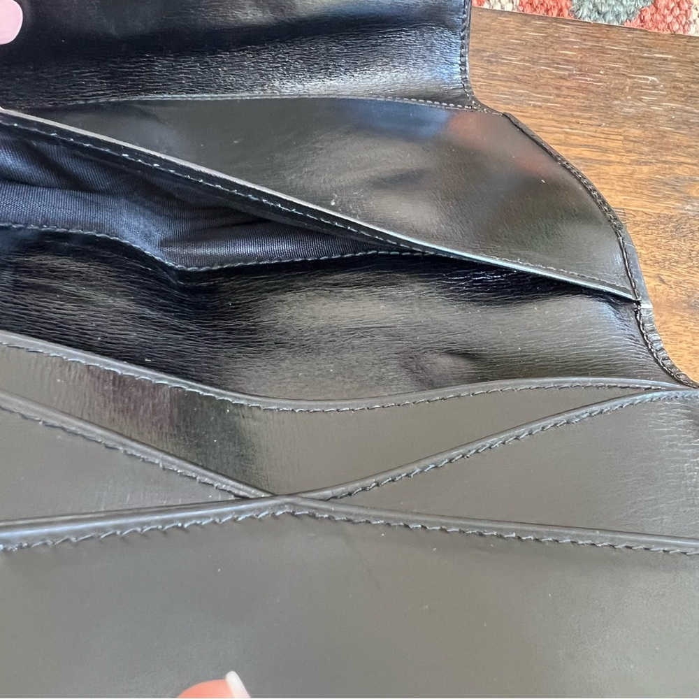 Gucci Tri Fold Web Detail Horsebit Black Patent Leather Vintage Wallet - Picture 13 of 17